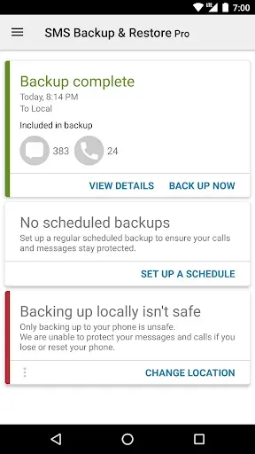 Скриншот 2 — SMS Backup & Restore Pro