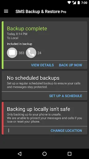 Скриншот 7 — SMS Backup & Restore Pro