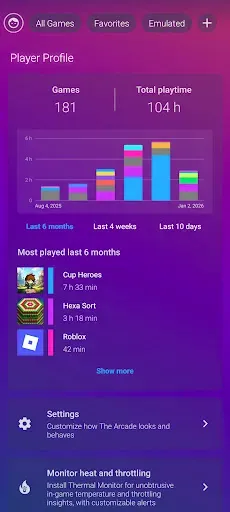 Скриншот 4 — The Arcade · Game Hub Launcher
