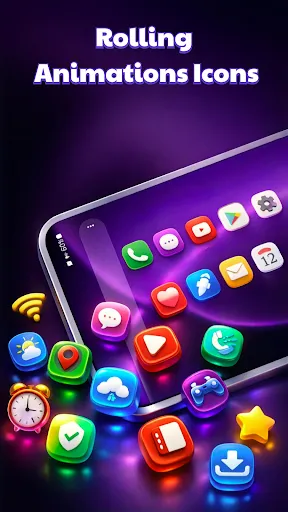 Скриншот 1 — 3D Rolling Icon: Live Launcher