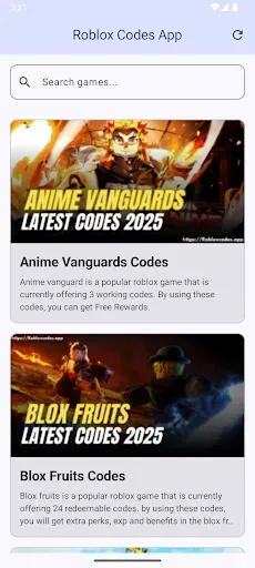 Скриншот 1 — Roblox Codes