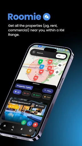 Скриншот 1 — Roomie: Find Rent Rooms & PGs