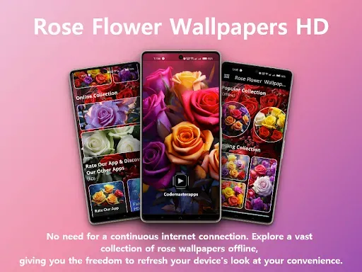 Скриншот 1 — Rose flower wallpapers offline
