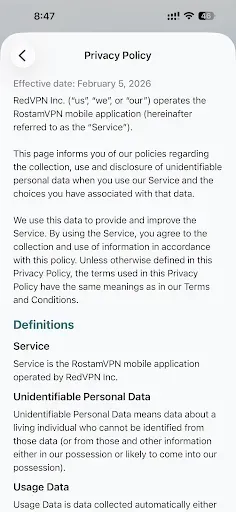 Скриншот 4 — RostamVPN: быстрый VPN