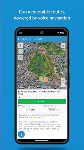Скриншот 1 — RunGo: voice-guided run routes