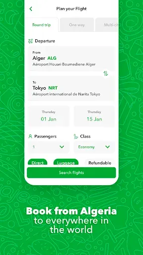Скриншот 2 — Wajeez: Book Flights & more