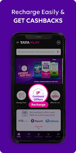 Скриншот 1 — Tata Play - Live TV & DTH Pack