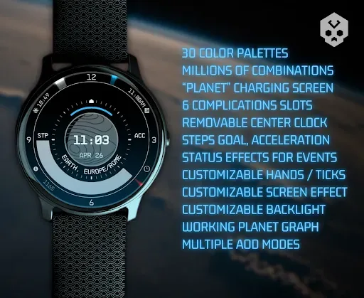 Скриншот 1 — Planet in stars Watch Face