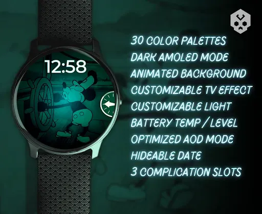 Скриншот 1 — Steamboat Mouse Watch Face