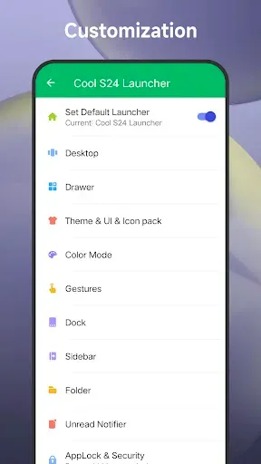 Скриншот 8 — Cool S24 Launcher Galaxy OneUI