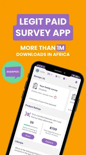 Скриншот 1 — SagaPoll Paid surveys Africa