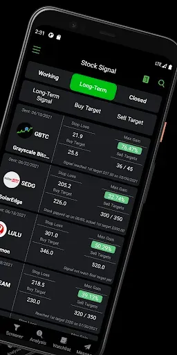 Скриншот 2 — Stocks Signals - Stock Tracker