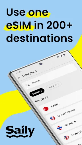 Скриншот 1 — Saily: Travel eSIM & Data