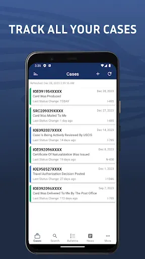 Скриншот 2 — Case Tracker US Immigration
