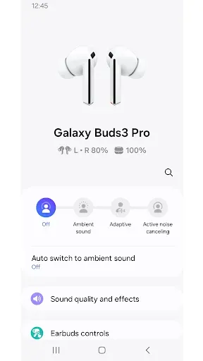 Скриншот 1 — Galaxy Buds3 Pro Manager