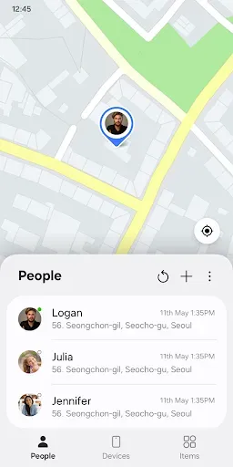 Скриншот 1 — Samsung Find: Location Sharing