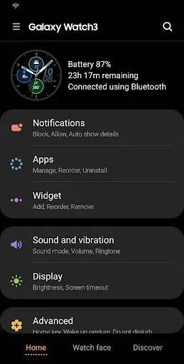 Скриншот 3 — Galaxy Watch3 Plugin