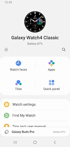 Скриншот 1 — Galaxy Watch Manager