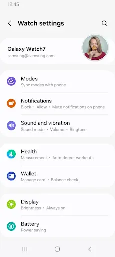 Скриншот 3 — Galaxy Watch7 Plugin
