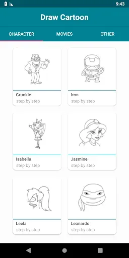 Скриншот 1 — Draw Cartoon Characters