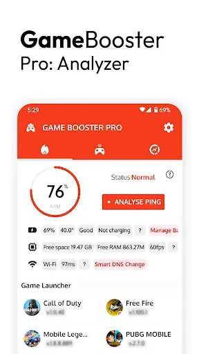 Скриншот 1 — Game Booster Pro: Turbo Mode