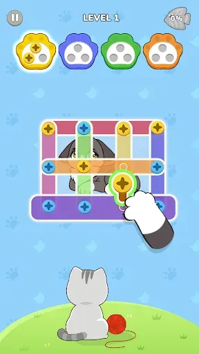 Скриншот 1 — Спасение кошек: Пазл Pin Jam