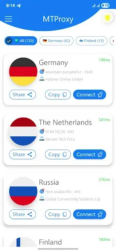 Скриншот 2 — MTProxy - Proxy For Telegram