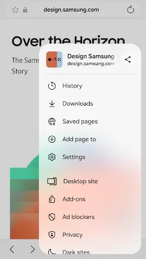 Скриншот 2 — Samsung Internet Browser Beta