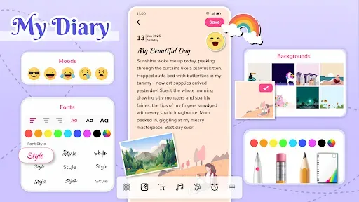 Скриншот 1 — My Diary Lock - Hidden Photos