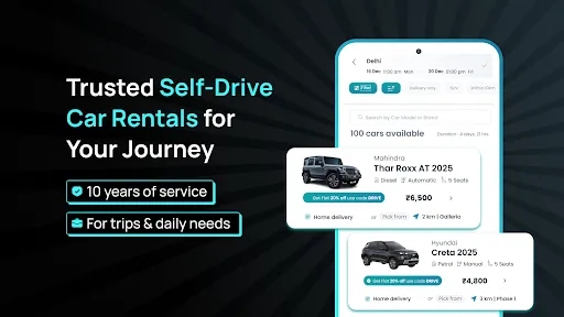 Скриншот 1 — Revv: Self-Drive Car Rentals