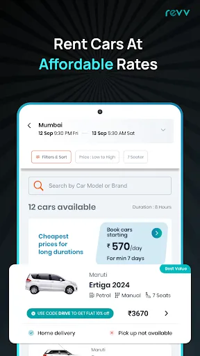 Скриншот 3 — Revv: Self-Drive Car Rentals