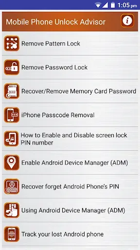 Скриншот 1 — Clear Mobile Password PIN Help