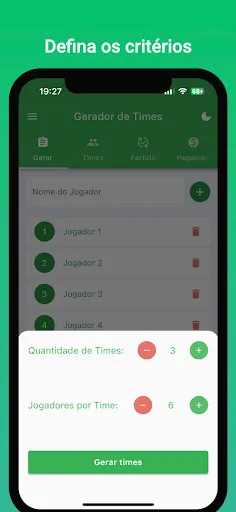 Скриншот 2 — Sorteio de Times
