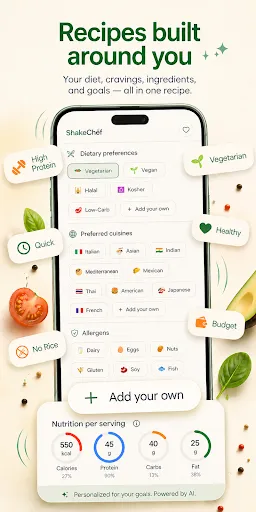 Скриншот 2 — ShakeChef AI: Recipe Generator