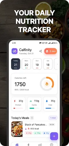 Скриншот 2 — Calfinity: AI Calorie Tracker