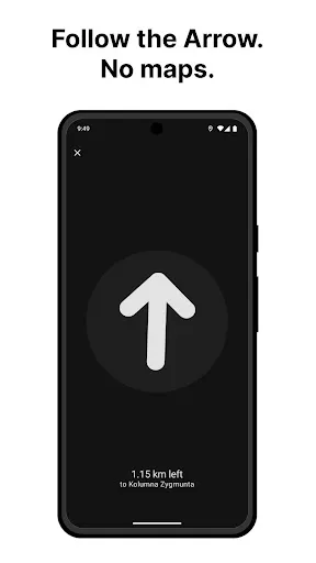 Скриншот 1 — Arrow: Compass GPS Navigation