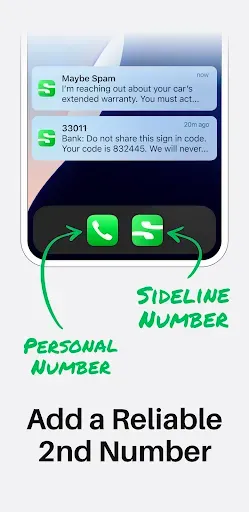 Скриншот 3 — Sideline: 2nd Phone Line App