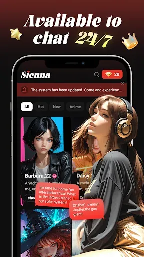 Скриншот 2 — Sienna-Find Your AI Soulmate