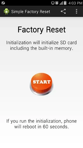 Скриншот 1 — Simple Factory Phone Reset