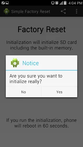 Скриншот 2 — Simple Factory Phone Reset