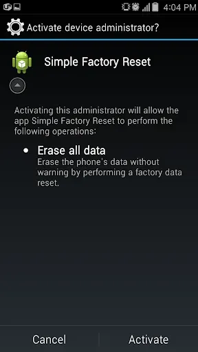 Скриншот 3 — Simple Factory Phone Reset