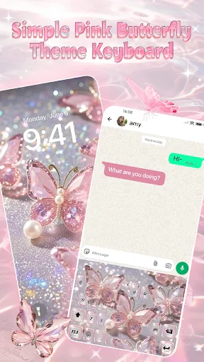 Скриншот 1 — Simple Pink Butterfly Theme