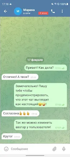 Скриншот 5 — Фейковый Чат