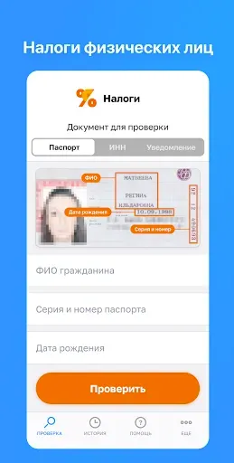 Скриншот 1 — Налоги — проверка и оплата