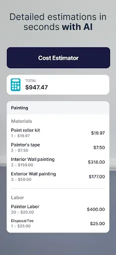 Скриншот 2 — SimplyWise Cost Estimator