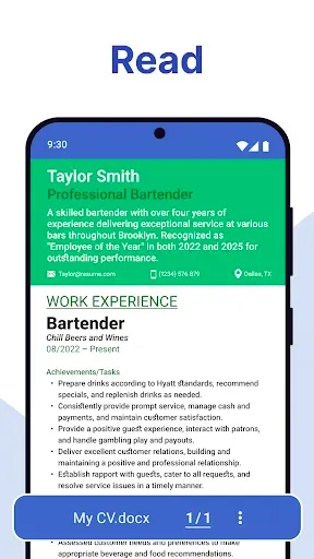 Скриншот 2 — Docx Reader - Office Reader