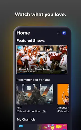 Скриншот 1 — Sling: Live TV + Freestream