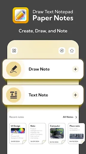 Скриншот 1 — Draw Text Notepad: Paper Notes