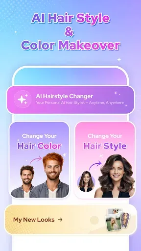 Скриншот 1 — AI Hair Style & Color Makeover
