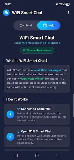 Скриншот 2 — Wifi Smart Chat -File Transfer